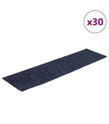 vidaXL Stair Mats Self-adhesive 30 pcs 76x20 cm Grey Blue Rectangular