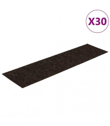 vidaXL Stair Mats Self-adhesive 30 pcs 76x20 cm Dark Brown Rectangular