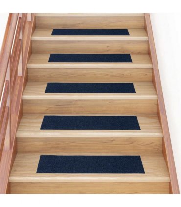 vidaXL Stair Mats Self-adhesive 30 pcs 76x20 cm Navy Rectangular