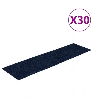 vidaXL Stair Mats Self-adhesive 30 pcs 76x20 cm Navy Rectangular
