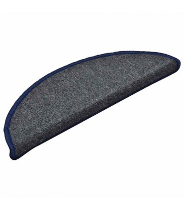 vidaXL Stair Mats 30 pcs 56x17x3 cm Dark Grey and Blue Half Round
