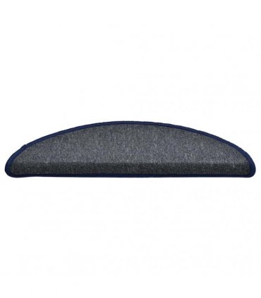 vidaXL Stair Mats 30 pcs 56x17x3 cm Dark Grey and Blue Half Round