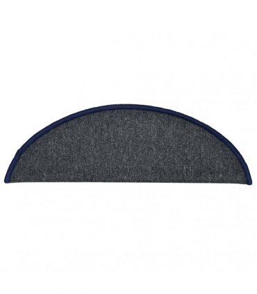 vidaXL Stair Mats 30 pcs 56x17x3 cm Dark Grey and Blue Half Round