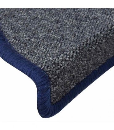 vidaXL Stair Mats 30 pcs 56x17x3 cm Dark Grey and Blue Half Round