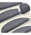vidaXL Stair Mats 30 pcs 56x17x3 cm Light Grey and Blue Half Round