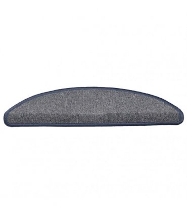 vidaXL Stair Mats 30 pcs 56x17x3 cm Light Grey and Blue Half Round