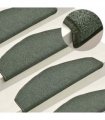 vidaXL Stair Mats 30 pcs 65x24x4 cm Dark Green Half Round Large