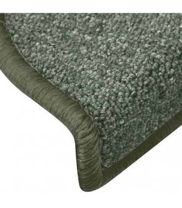 vidaXL Stair Mats 30 pcs 65x24x4 cm Dark Green Half Round Large