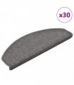 vidaXL Stair Mats 30 pcs 65x24x4 cm Grey and Black Half Round Large