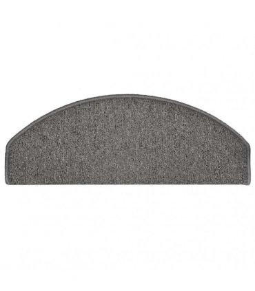 vidaXL Stair Mats 30 pcs 65x24x4 cm Grey and Black Half Round Large