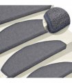 vidaXL Stair Mats 30 pcs 65x24x4 cm Light Grey&Blue Half Round Large
