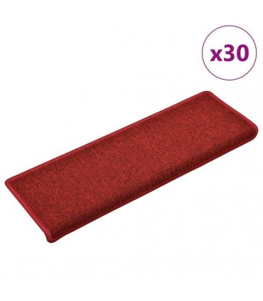 vidaXL Stair Mats 30 pcs 65x21x4 cm Red Rectangular Edge