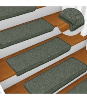 vidaXL Stair Mats 30 pcs 65x21x4 cm Dark Green Rectangular Edge