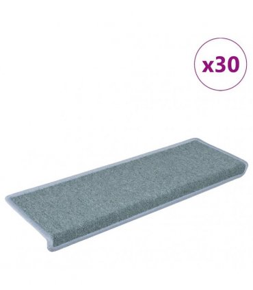 vidaXL Stair Mats 30 pcs 65x21x4 cm Sea Blue Rectangular Edge