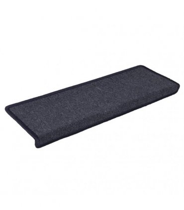 vidaXL Stair Mats 30 pcs 65x21x4cm Dark Grey and Blue Rectangular Edge