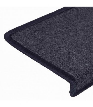 vidaXL Stair Mats 30 pcs 65x21x4cm Dark Grey and Blue Rectangular Edge