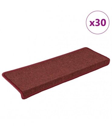 vidaXL Stair Mats 30 pcs 65x21x4 cm Bordeaux Rectangular Edge