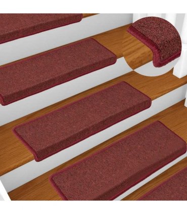 vidaXL Stair Mats 30 pcs 65x21x4 cm Bordeaux Rectangular Edge
