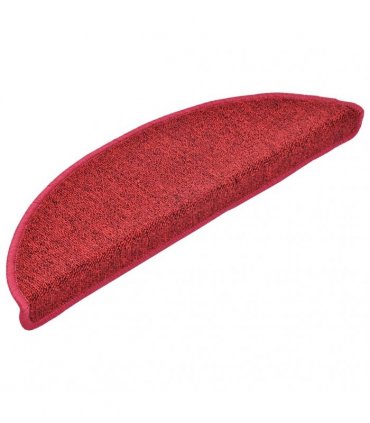 vidaXL Stair Mats 20 pcs 56x17x3 cm Red Half Round