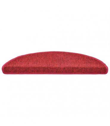 vidaXL Stair Mats 20 pcs 56x17x3 cm Red Half Round