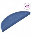 vidaXL Stair Mats 20 pcs 56x17x3 cm Blue Half Round