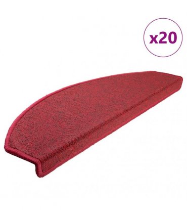 vidaXL Stair Mats 20 pcs 65x24x4 cm Red Half Round Large