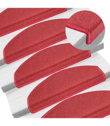 vidaXL Stair Mats 20 pcs 65x24x4 cm Red Half Round Large
