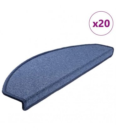 vidaXL Stair Mats 20 pcs 65x24x4 cm Blue Half Round Large