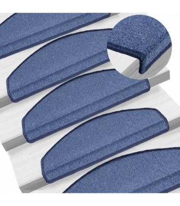 vidaXL Stair Mats 20 pcs 65x24x4 cm Blue Half Round Large