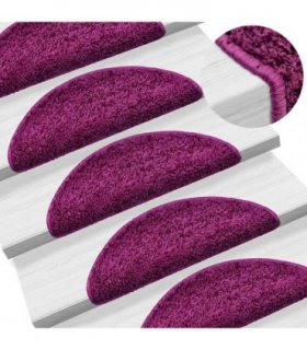 vidaXL Stair Mats 30 pcs 56x17x3 cm Violet Half Round