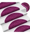vidaXL Stair Mats 30 pcs 56x17x3 cm Violet Half Round