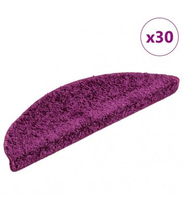 vidaXL Stair Mats 30 pcs 56x17x3 cm Violet Half Round