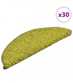 vidaXL Stair Mats 30 pcs 56x17x3 cm Green Half Round