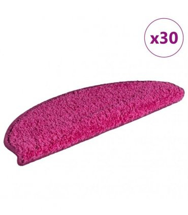 vidaXL Stair Mats 30 pcs 65x21x4 cm Pink Half Round Large