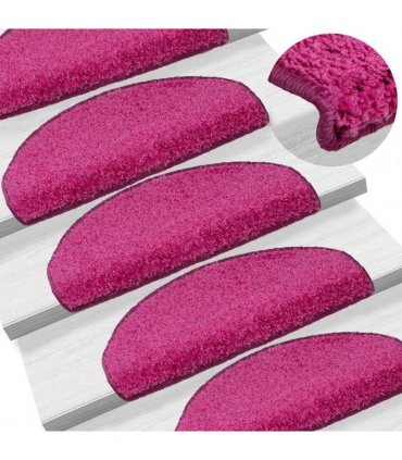 vidaXL Stair Mats 30 pcs 65x21x4 cm Pink Half Round Large