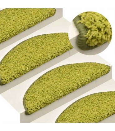 vidaXL Stair Mats 30 pcs 65x21x4 cm Green Half Round Large