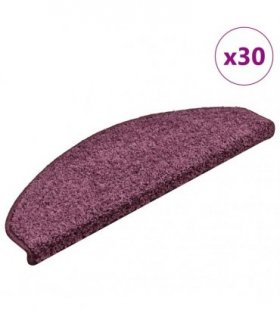 vidaXL Stair Mats 30 pcs 65x21x4 cm Dark Purple Half Round Large