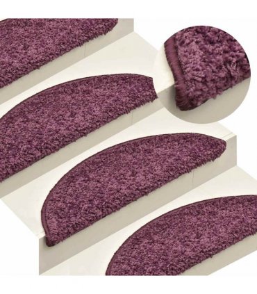 vidaXL Stair Mats 30 pcs 65x21x4 cm Dark Purple Half Round Large