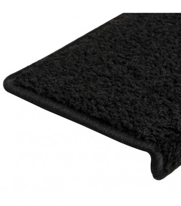 vidaXL Stair Mats 30 pcs 65x21x4 cm Black Rectangular Edge