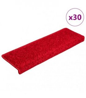 vidaXL Stair Mats 30 pcs 65x21x4 cm Red Rectangular Edge