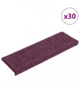 vidaXL Stair Mats 30 pcs 65x21x4 cm Dark Purple Rectangular Edge