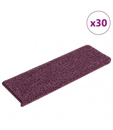 vidaXL Stair Mats 30 pcs 65x21x4 cm Dark Purple Rectangular Edge