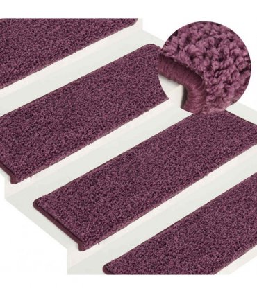 vidaXL Stair Mats 30 pcs 65x21x4 cm Dark Purple Rectangular Edge