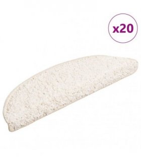 vidaXL Stair Mats 20 pcs 56x17x3 cm White Half Round