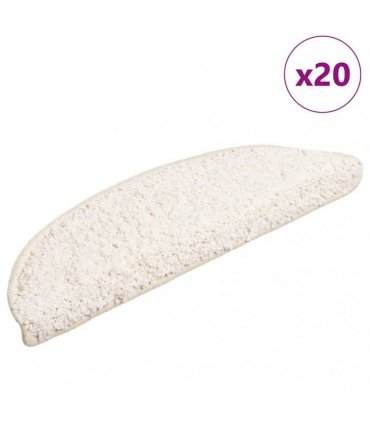vidaXL Stair Mats 20 pcs 56x17x3 cm White Half Round