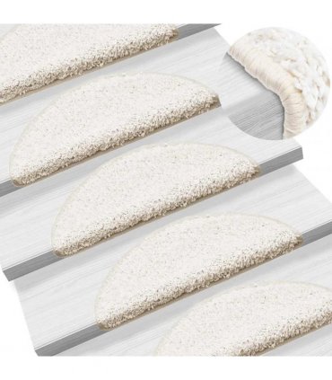 vidaXL Stair Mats 20 pcs 56x17x3 cm White Half Round