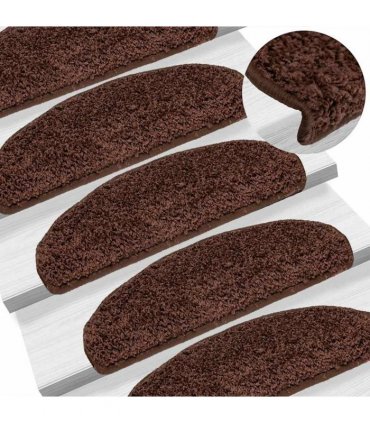 vidaXL Stair Mats 20 pcs 65x21x4 cm Brown Half Round Large