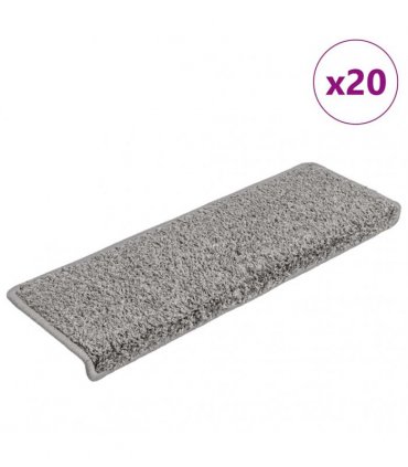 vidaXL Stair Mats 20 pcs 65x21x4 cm Grey Rectangular Edge