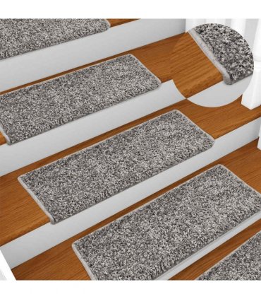 vidaXL Stair Mats 20 pcs 65x21x4 cm Grey Rectangular Edge