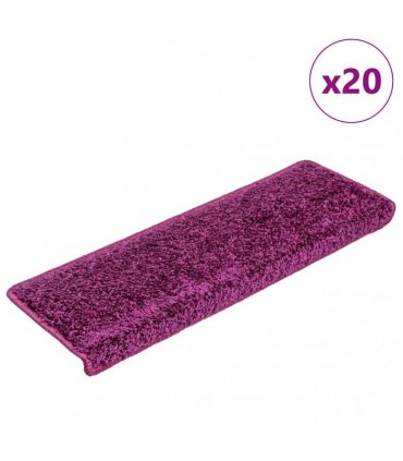 vidaXL Stair Mats 20 pcs 65x21x4 cm Violet Rectangular Edge